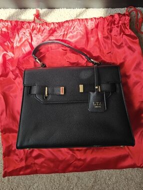Faux Leather Top Handle Bag